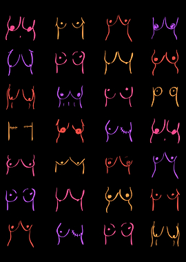 Neon Breast Cancer Awareness Art