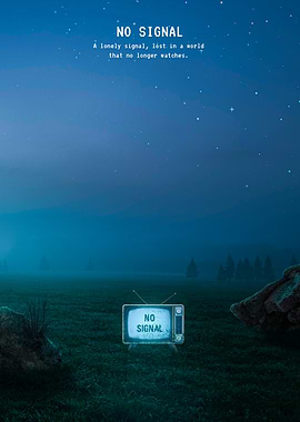 No Signal - Retro TV in Field