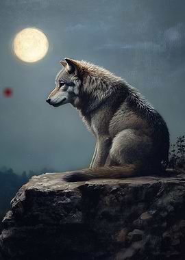 Wolf Under Moonlight
