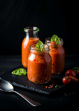 Tomato Gazpacho in Jars