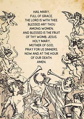 Hail Mary Prayer Ink Print