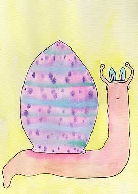 Cute Snail with Bunny Ears