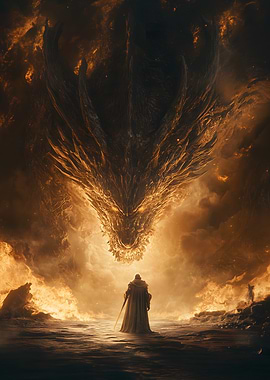 Colossal Dragon and Knight