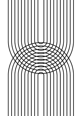 Abstract Black and White Arcs