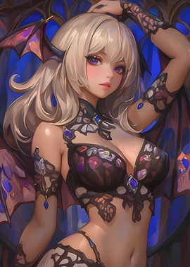 Anime Girl with Wings Gaming
