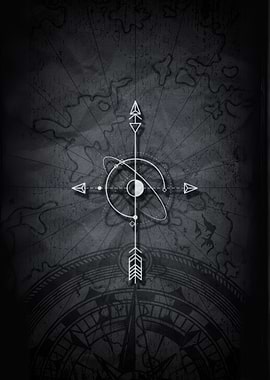 Compass Arrow on Map