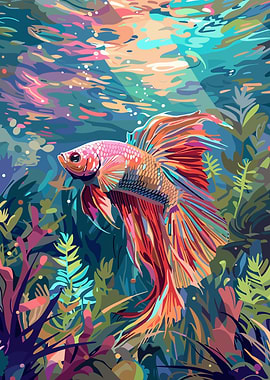 Colorful Betta Fish