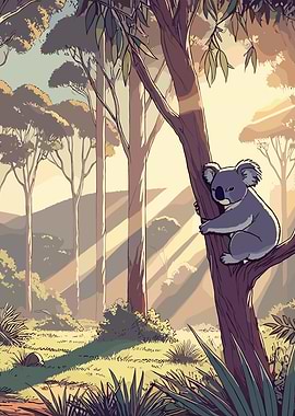 Koala in Eucalyptus Forest
