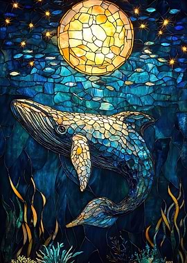 Whale Stained Glass