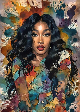 SZA Watercolor Portrait