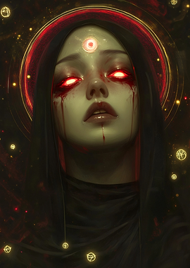 Emberheart Sanctum - Mystical Woman with Third Eye