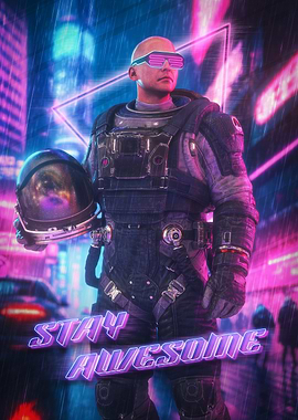 Neon Retro Astronaut