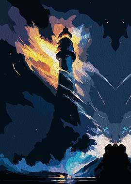 Lighthouse in the Night