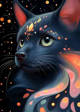 Mystical Black Pomeranian Cat
