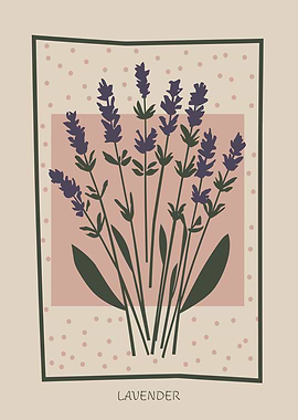 Lavender Floral Mid Century