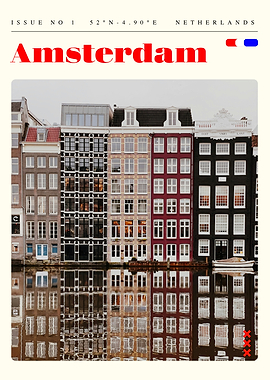 Amsterdam Netherlands Travel Art Poster
