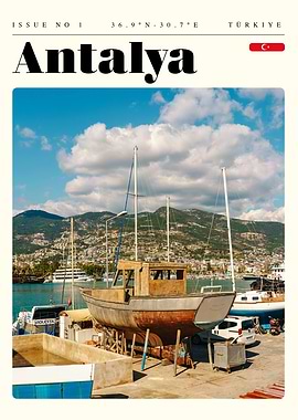 Antalya Turkey Travel Art Poster