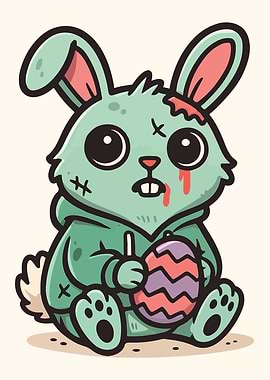 Cute Zombie Bunny – Funny Creepy Pastel Easter