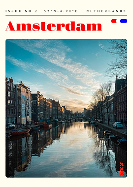 Amsterdam Netherlands Travel Art Poster