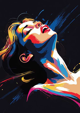 Woman in Colorful Strokes