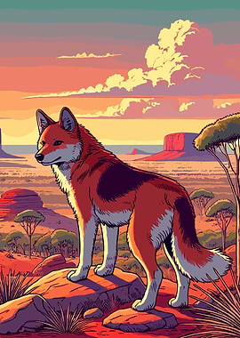 Dingo at Sunset