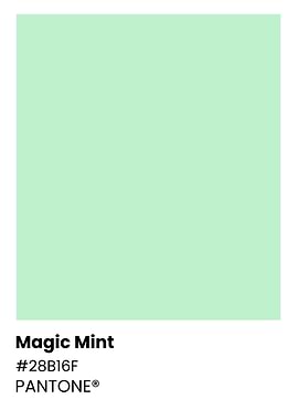 Pantone Color Chart - Magic Mint