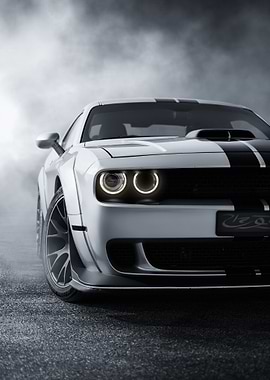 White Dodge Challenger