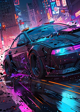 Neon Street Racer in Motion
