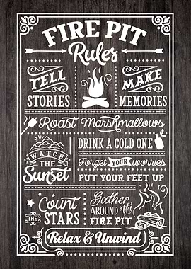 Fire Pit Rules Sign