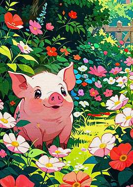 Smiling Pig Flower Garden
