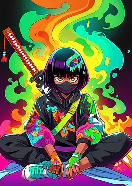 Neon Samurai Girl