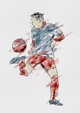 Soccer Player Watercolor