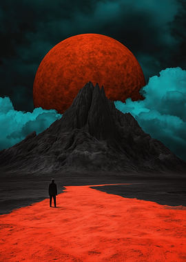 Red Moon Landscape