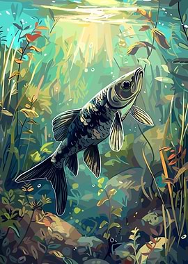 Fish in Underwater Forest