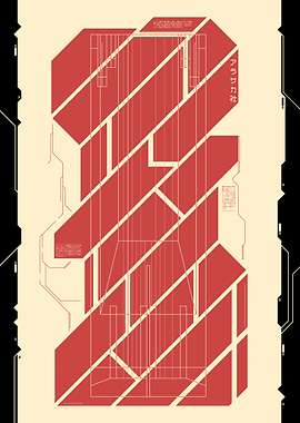 Red Geometric Futuristic Headquarters