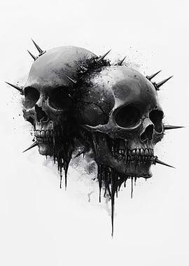 Two Spiked Skulls