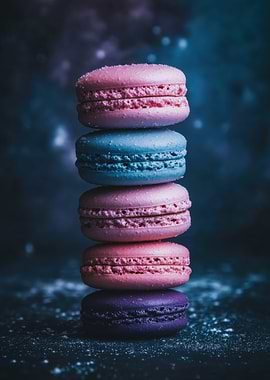 Stack of Colorful Macarons