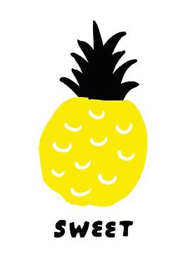 Yellow Pineapple Illustration