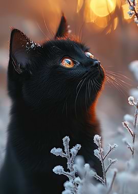 Black Cat in Winter