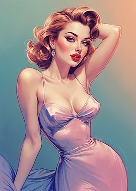 Blonde Pin-up Vintage Posing