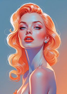 Orange Hair Pin-Up Portrait
