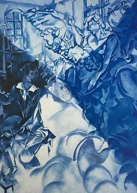 Blue Angel Painting by Marc chagall