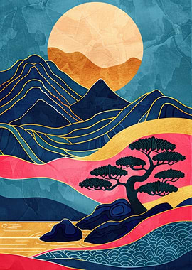 Japanese Mountain Landscape