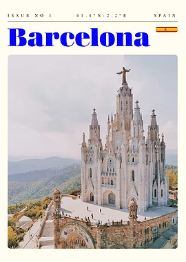 Barcelona Spain Travel Art Poster