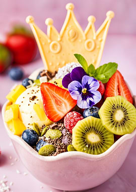 Fruit Bowl with Crown