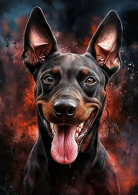 Funny Doberman Portrait