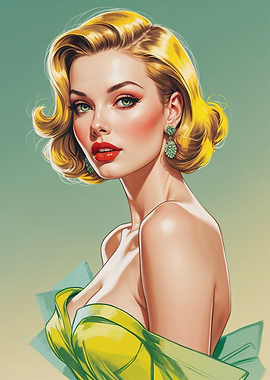 Yellow Hair Pin-up Portrait