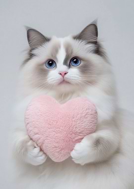 Cute Cat with Heart