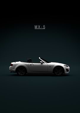 Mazda MX-5 White Convertible