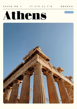 Athens Greece Travel Art Poster
